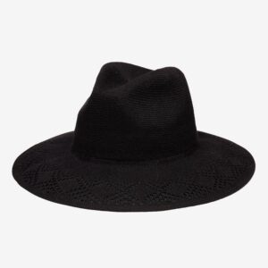 Selene Mesh Packable Sun Hat with Coastal Finish - Black