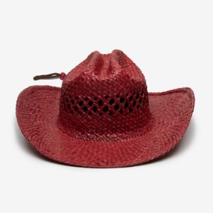 Raffia Cowboy Hat - Wine