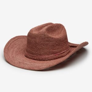 Fable Clean Cowboy Hat Crafted in Raffia - Rose