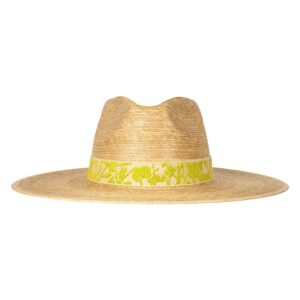 Lime Floral Embroidered Palm Hat